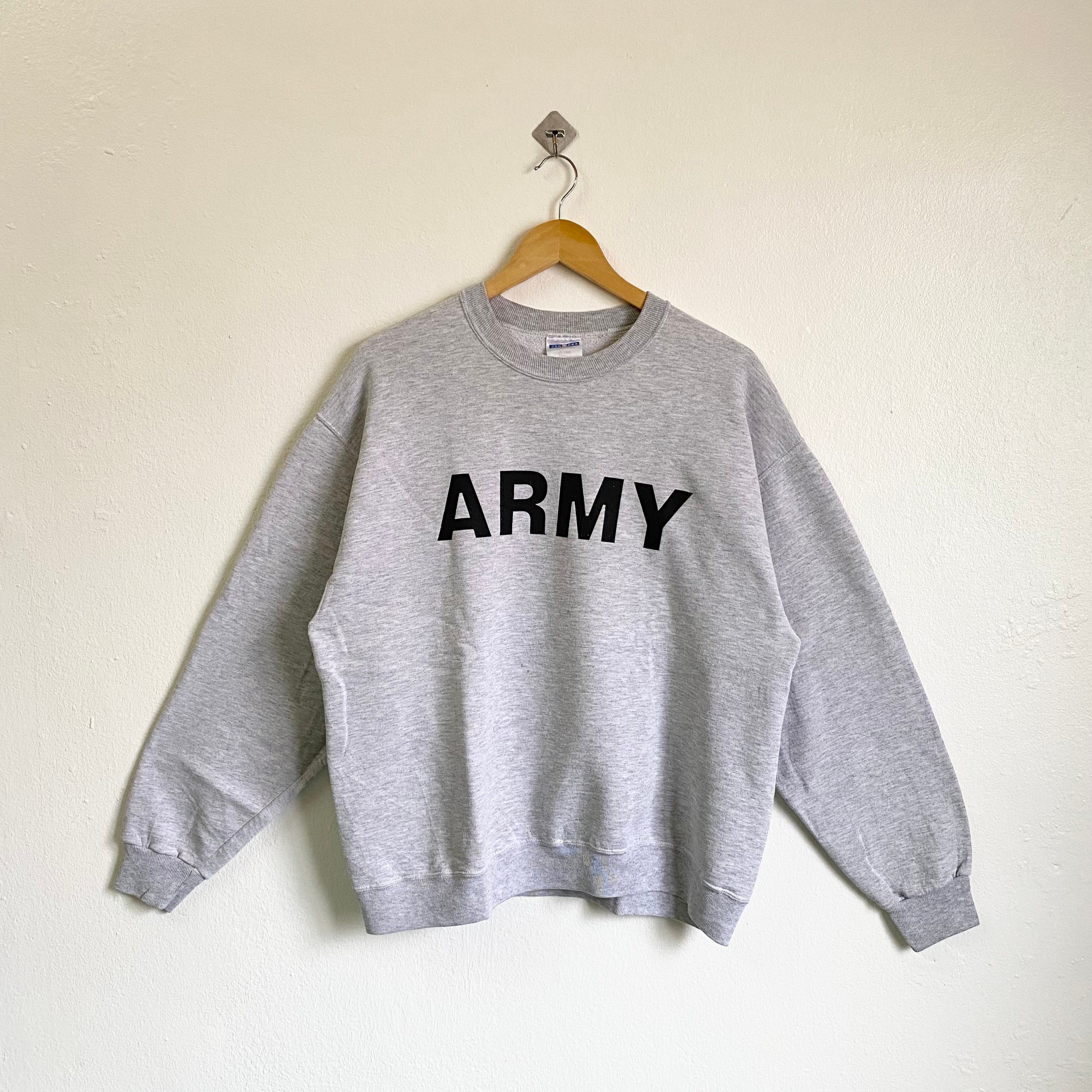 varme ambulance rådgive Vintage Army Sweatshirt Print Logo Grey Color Mens L - Etsy