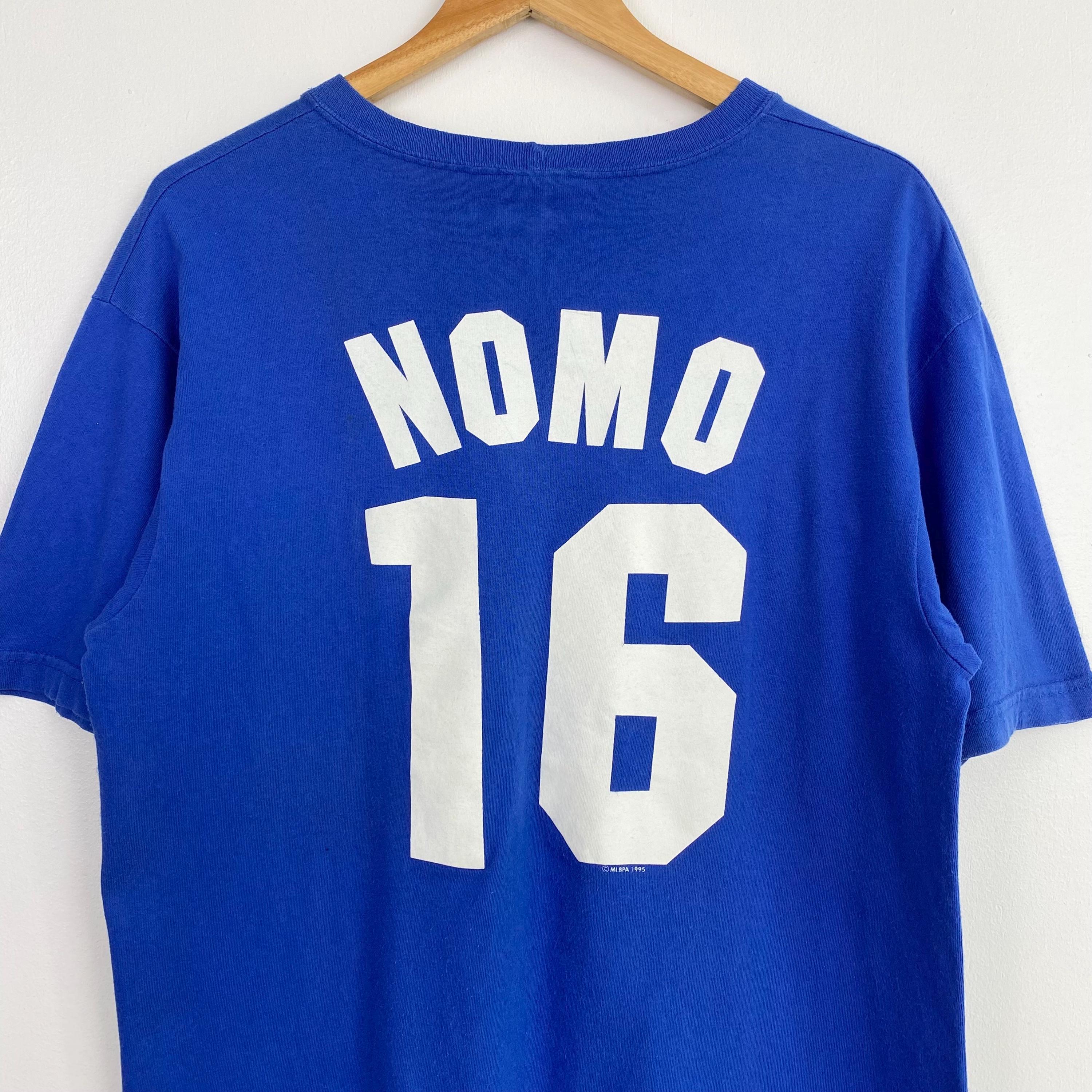 90s MLB Los Angeles Dodgers 'hideo Nomo' T-shirt Print Logo Blue