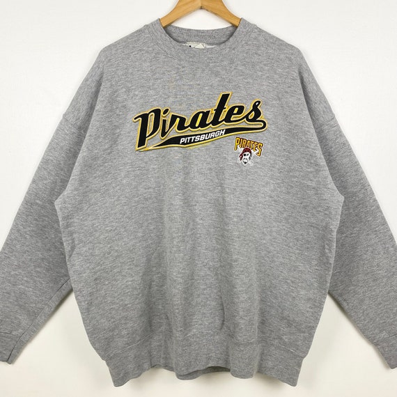 90s MLB Pittsburgh 'pirates' Crewneck Sweatshirt Print Logo Grey