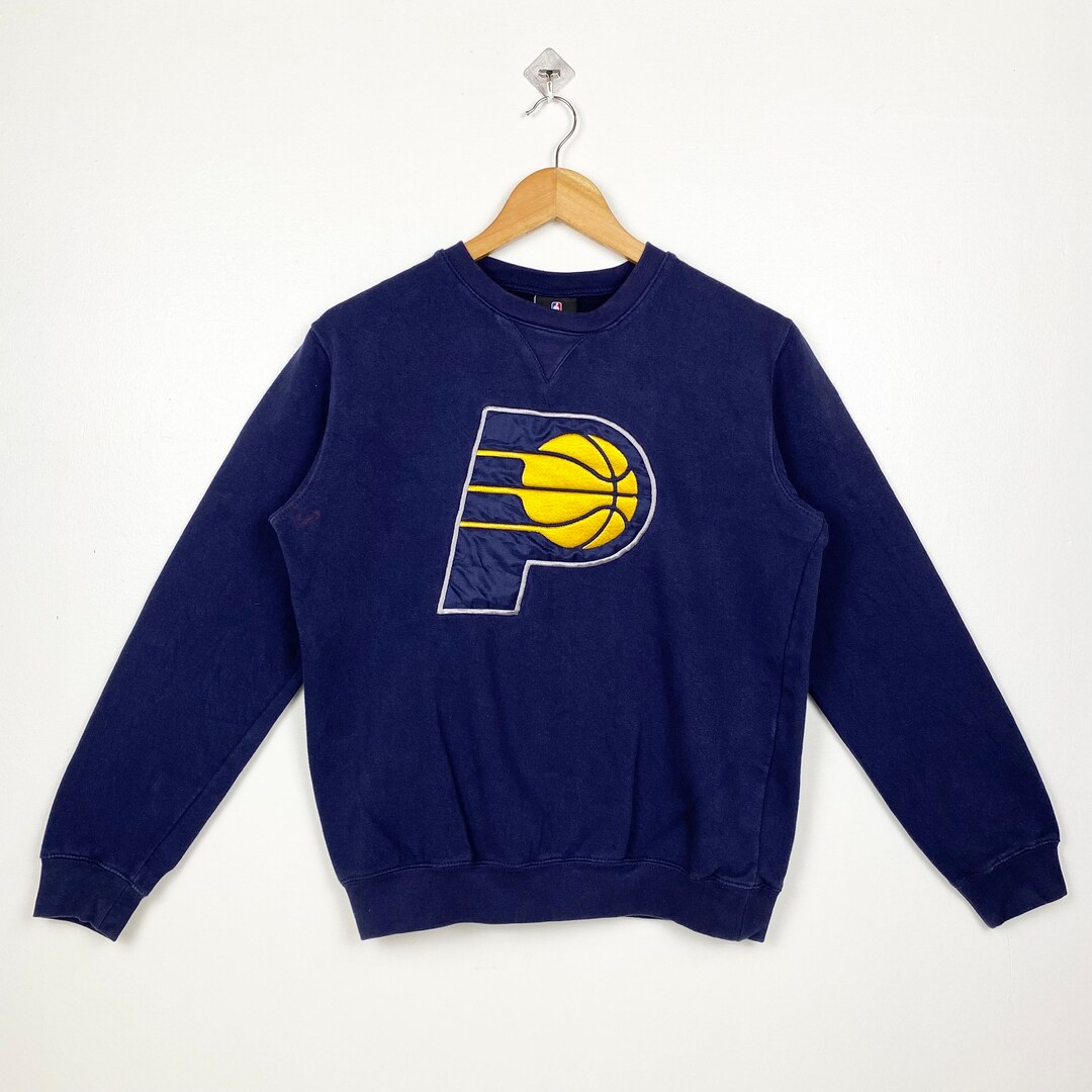 NBA Indiana Pacers Crewneck Sweatshirt Embroidery Logo Blue