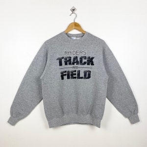 Vintage Raiders Track and Field Crewneck Sweatshirt Print Logo Grey Color Men’s S