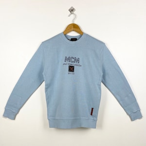 90s MCM Legere Crewneck Sweatshirt Embroidery Logo Blue Color Kid’s M