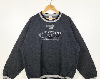 90s Nascar ‘Kenny Wallace’ Crewneck Sweatshirt Embroidery Logo Grey Color Men’s XL