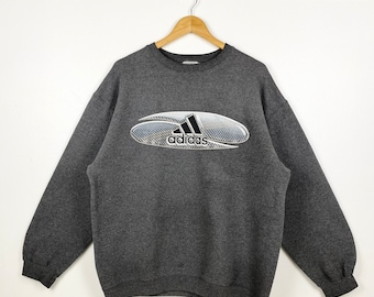 90s Adidas Equipment Crewneck Sweatshirt Print Logo Grey Color Men’s L