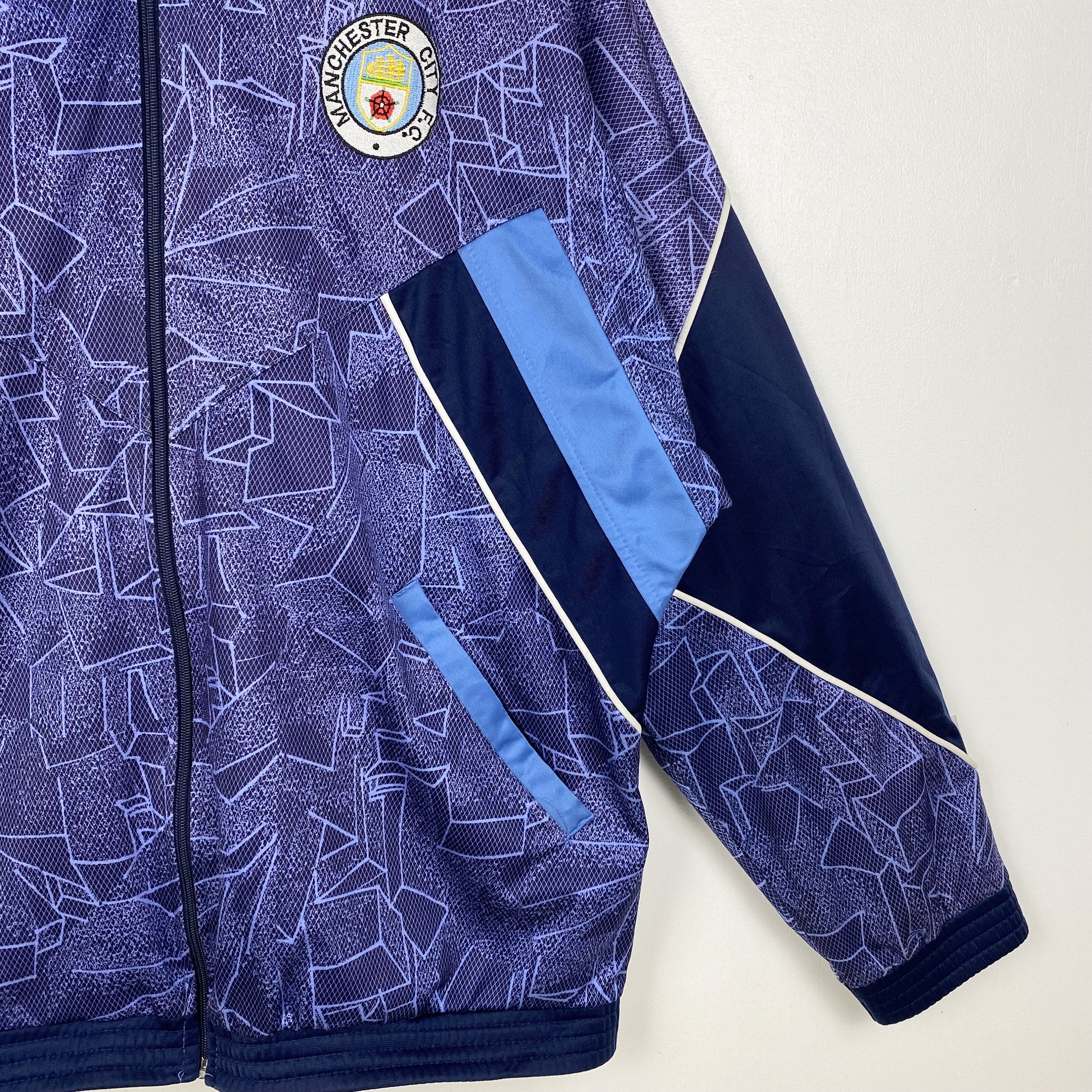 90s Manchester City F.C. Track Top Jacket Embroidery Logo 90s Manchester City F.C. Track Top Jacket Embroidery Logo