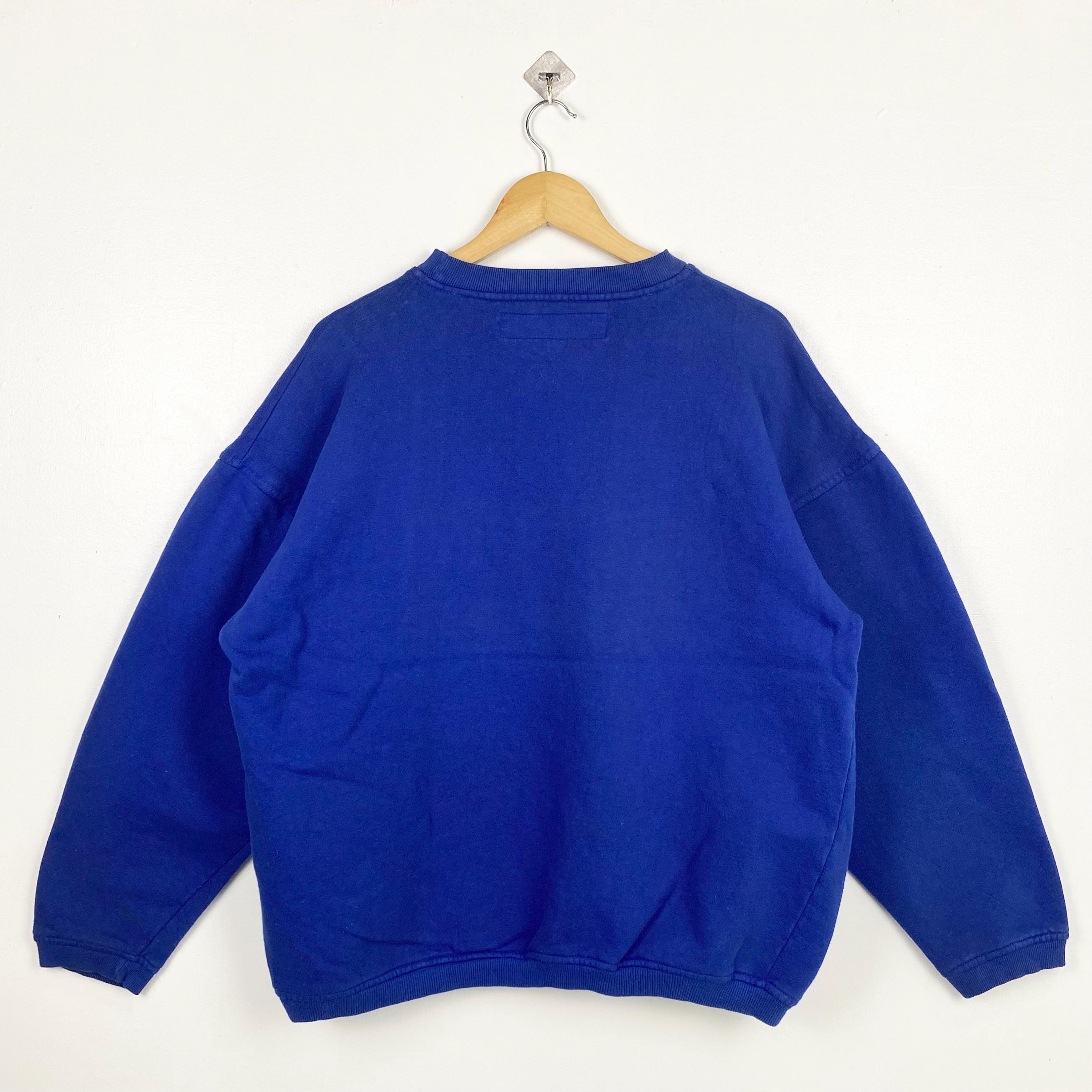 ★BTS着用★LAUL★PIGMENT OVER FIT CREWNECK VINTAGE_BLUE Cobalt Blue Oversized Crewneck Sweater. – WATC STUDIO