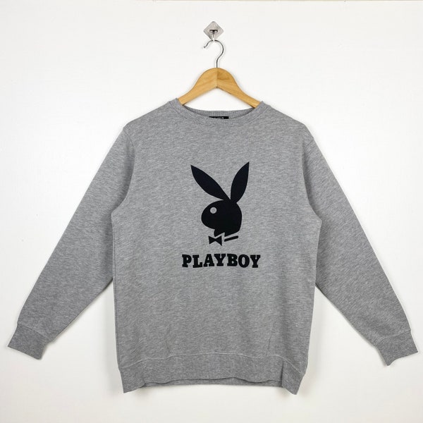 Vintage Playboy Crewneck Sweatshirt Print Logo Grey Color Women’s L