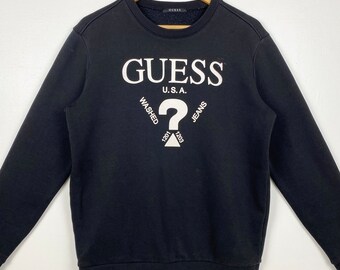 Guess Crewneck Sweatshirt Print Logo Black Color Men s L