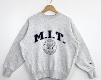 Vintage NCAA Massachusetts Institute of Technology ‘Engineers’ Crewneck Sweatshirt Print Logo Grey Color Men’s M