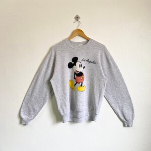 jaren 90 Mickey Mouse Los Angeles Disney sweatshirt met ronde hals print logo grijze kleur heren M