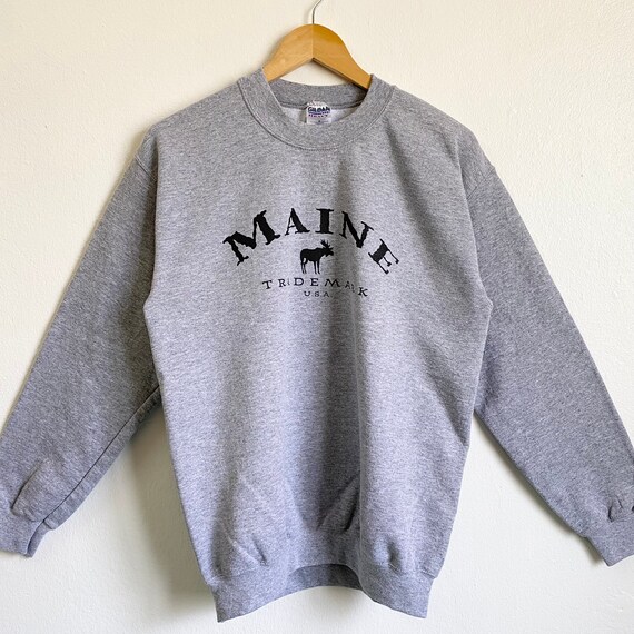 【新品未開封・送料無料】 Print Sweatshirt Crewneck Maine Vintage Logo Color Grey トップス