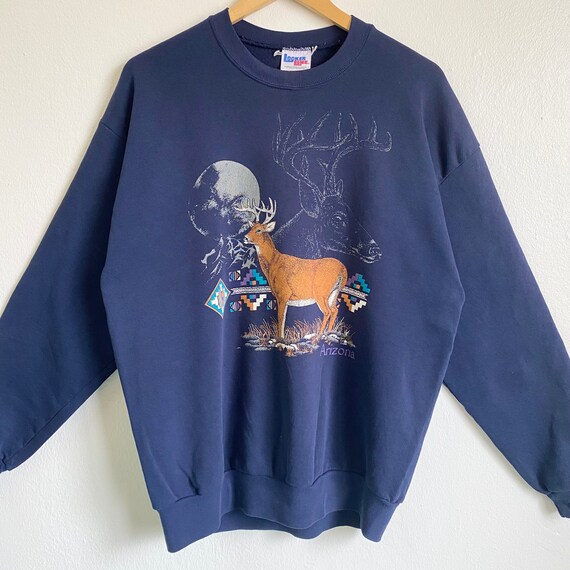 90s Arizona Wildlife White-tailed Deer Crewneck Sweatshirt