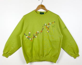 90s Kenzo Golf Crewneck Sweatshirt Embroidery Logo Green Color Men’s S