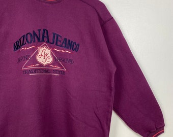 80s ARIZONA JEAN スウェット アメリカ製 古着 パープル Vintage Arizona Jean Company Crewneck Sweatshirt Embroidery Logo