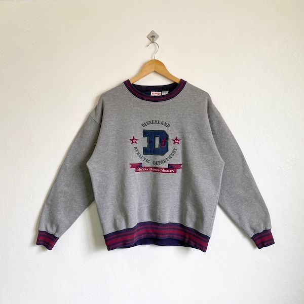 90s Disneyland Crewneck Sweatshirt Embroidery Logo Grey Color Men’s S
