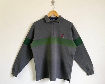 90s Polo Ralph Lauren Golf Sweatshirt Embroidery Logo Grey Green Color Men’s M