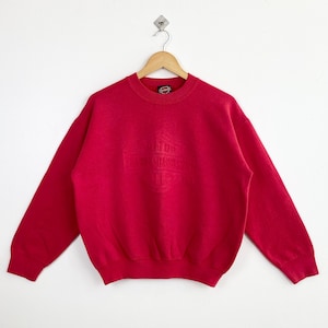 90s Harley Davidson Crewneck Sweatshirt Red Color Men’s Fit To S