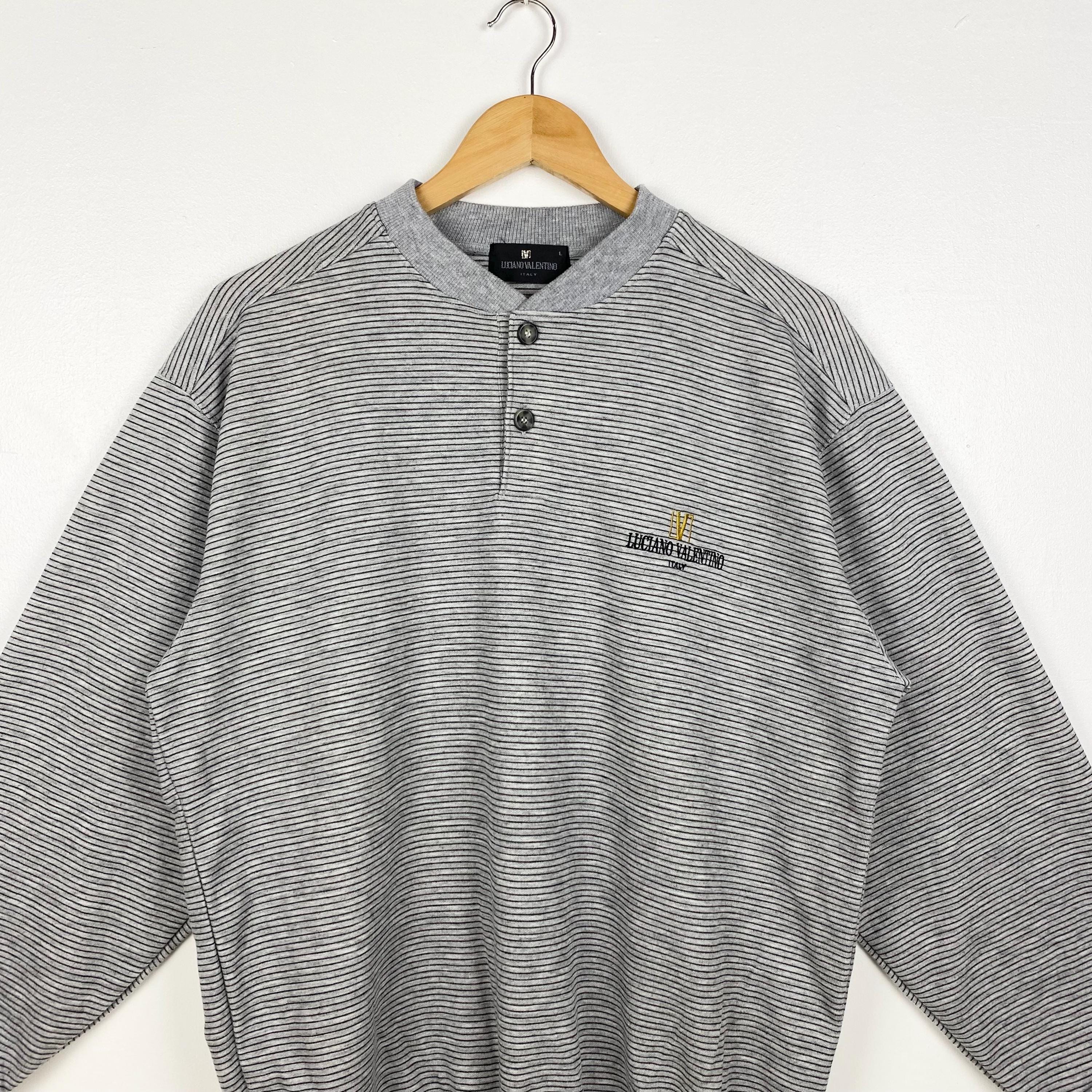 90s Luciano Valentino Sweatshirt Embroidery Logo Grey Color Mens L Etsy Canada