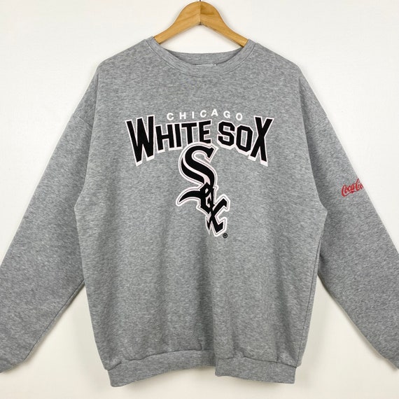 MLB Chicago 'white Sox' Crewneck Sweatshirt Print Logo Grey Color