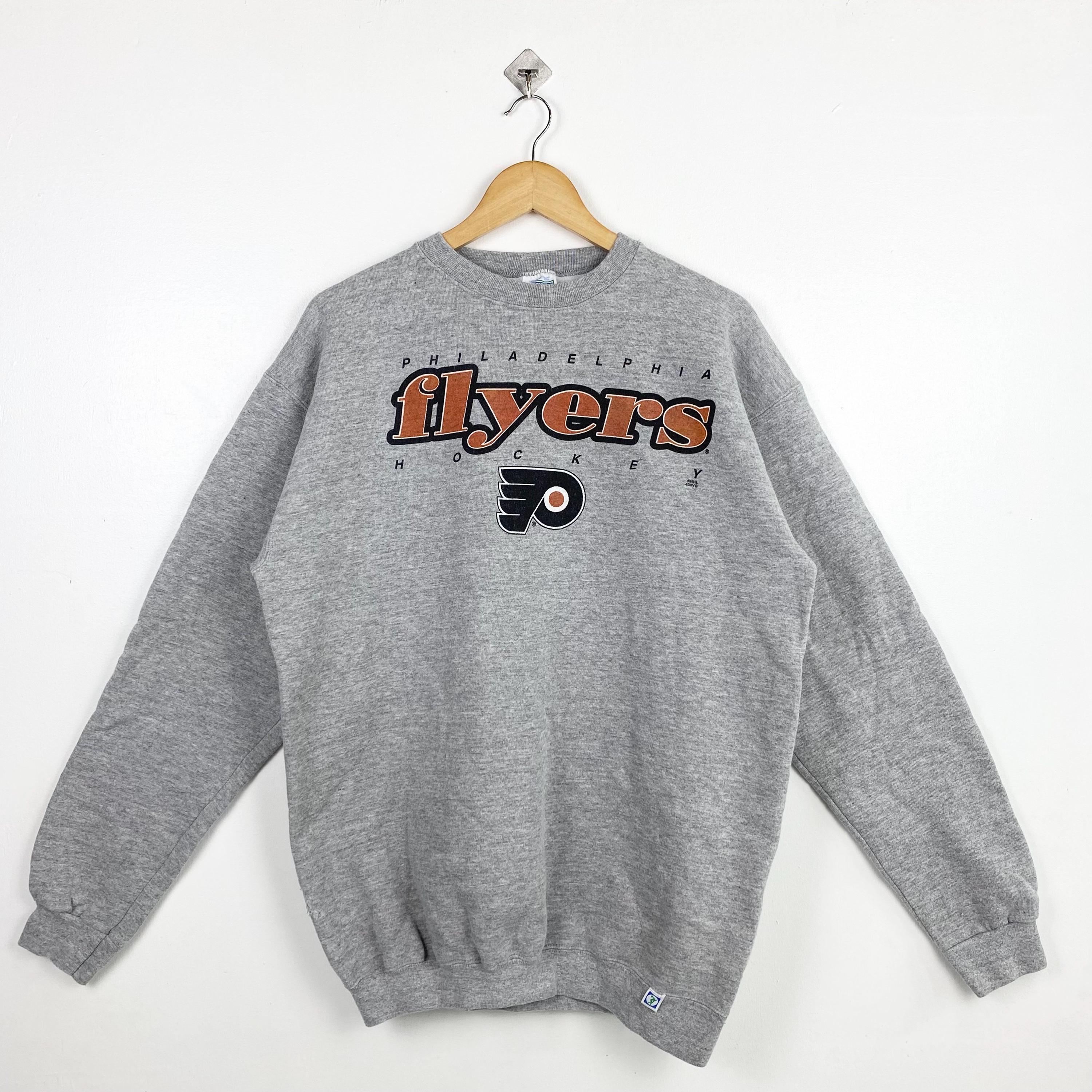 70sVINTAGEビンテージPHILADELPHIA FLYERS スウェット 90s Distressed NHL Philadelphia 'flyers' Crewneck Sweatshirt Print