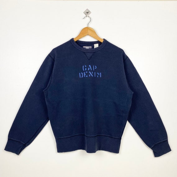 Vintage Gap Crewneck Sweatshirt Imprim Logo Bleu Homme M Etsy