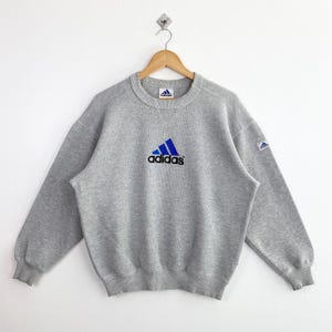 90s Adidas Crewneck Sweatshirt Embroidery Logo Grey Color Men’s M