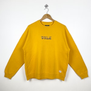UCLA Bruins Crewneck Sweatshirt Embroidery Logo Yellow Color Men’s L