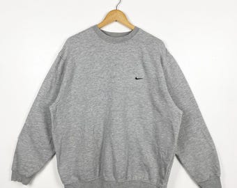Vintage Nike Crewneck Sweatshirt - Embroidery Logo - Grey Color - Men’s XL
