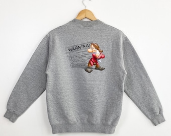 Vintage Disney Snow White ‘Grumpy’ Crewneck Sweatshirt Print Logo Grey Color Men’s S