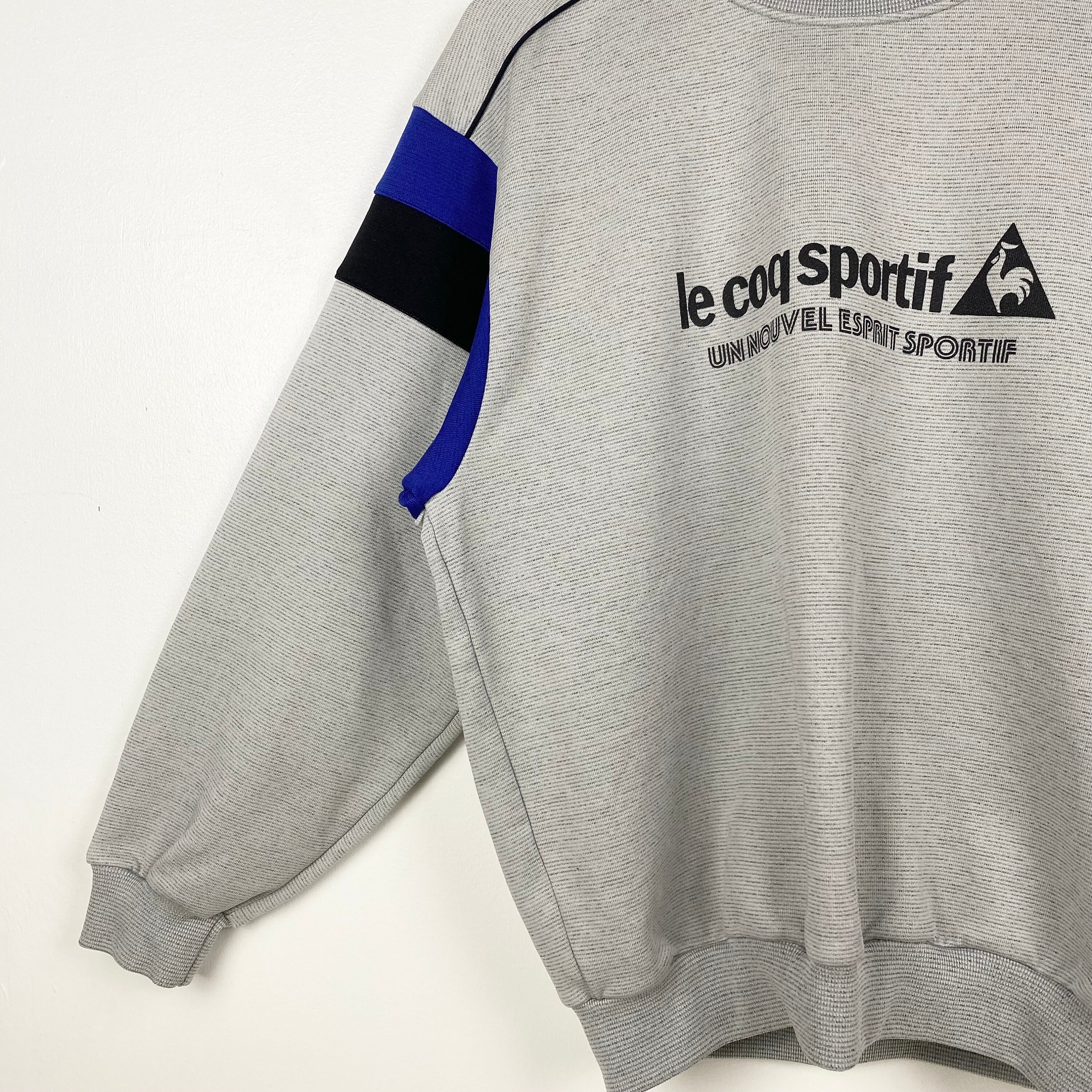 【le coq sportif】 AGA UNI Heavyweight Crewneck Sweatshirt 90s Le Coq Sportif Crewneck Sweatshirt Print Logo Grey Color
