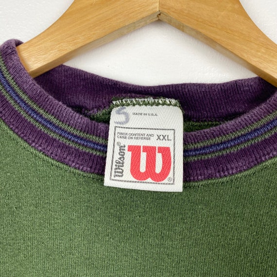 90s Distressed Wilson Crewneck Sweatshirt Embroid… - image 7