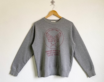 Vintage Avirex Us Air Force Crewneck Sweatshirt Print Logo Grey Color Men’s M
