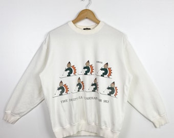 90s Yamaha Crewneck Sweatshirt Print Logo Grey Color Men’s M