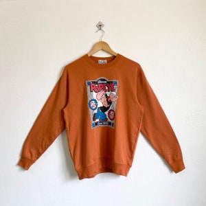 Vintage Popeye Crewneck Sweatshirt Print Logo Brown Color Men’s L