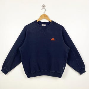 90s Adidas Equipment Crewneck Sweatshirt Embroidery Logo Blue Color Kids M