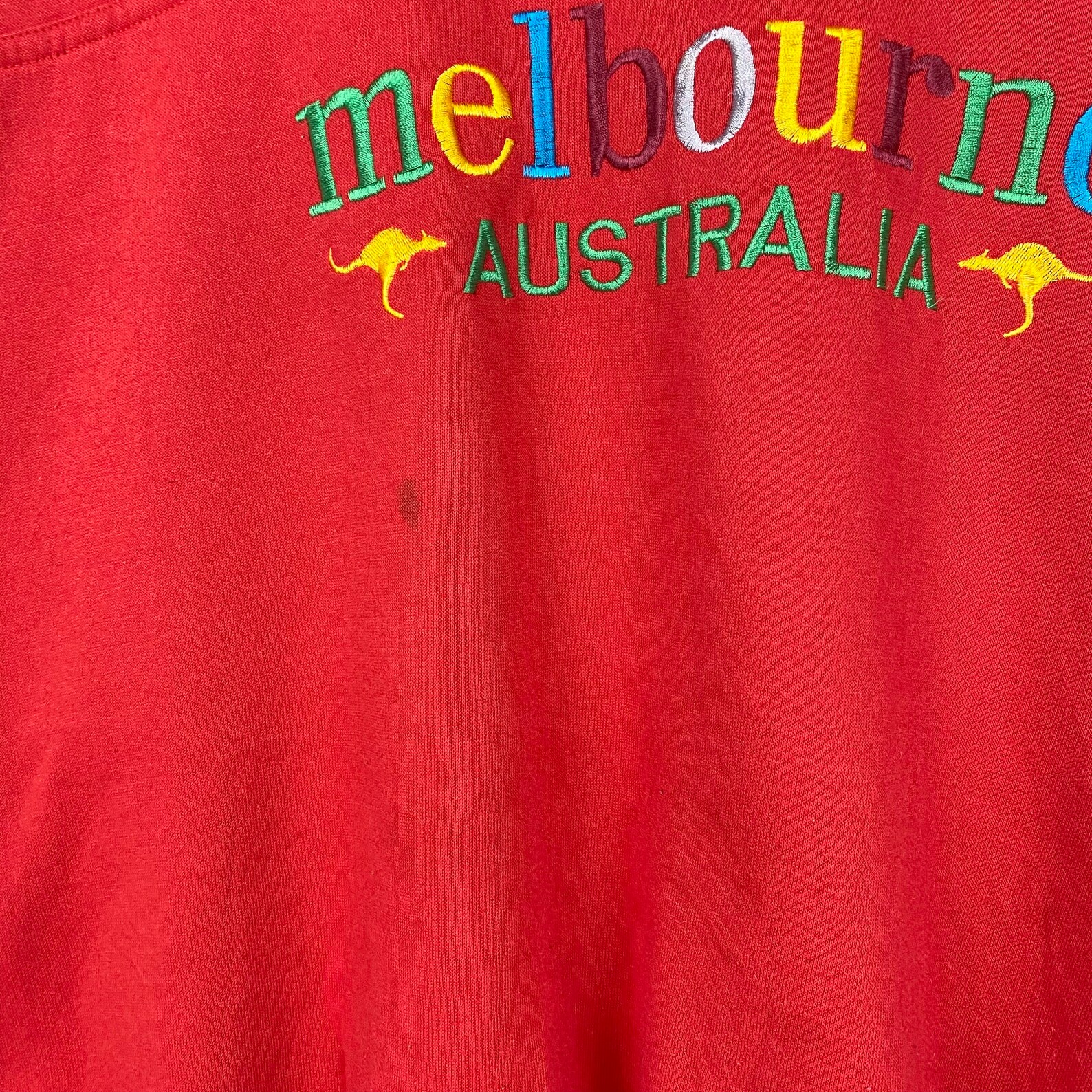 Melbourne Red Cotton Crewneck Sweatshirt