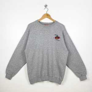 Sudadera de cuello redondo Coca Cola Las Vegas de los años 90 con logotipo bordado, color gris, para hombre, talla L