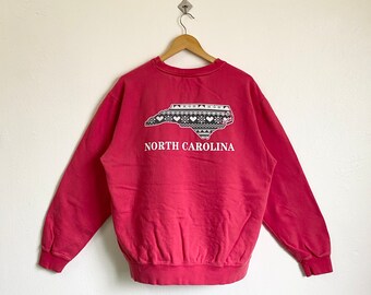 Bluza z okrągłym dekoltem North Carolina z nadrukiem logo w kolorze różowym, męska, rozmiar M