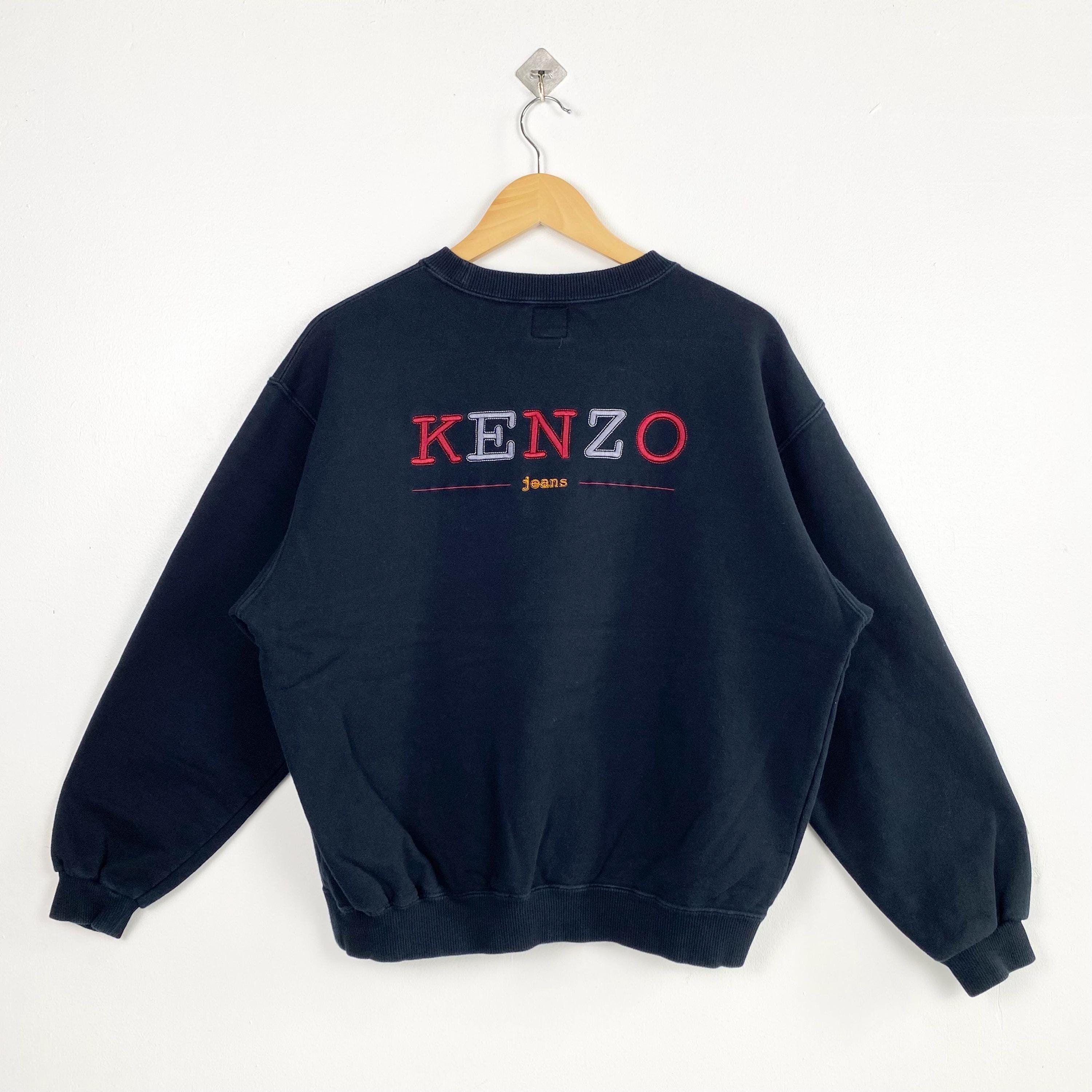 KENZOケンゾー クレイジーパターン ニット 刺繍 デカロゴ 90s L〜XL
