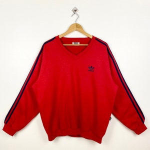 90s Adidas Sweatshirt Embroidery Logo Red Color Men’s L