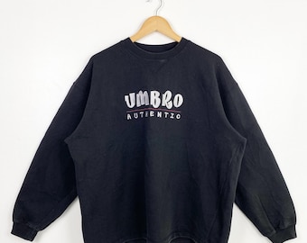 90s Umbro Crewneck Sweatshirt Embroidery Logo Black Men's L