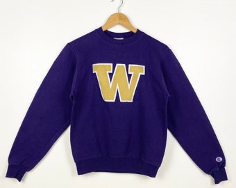 Vintage NCAA University of Washington ‘Huskies’ Sweatshirt Embroidery Logo Purple Color Men’s XS