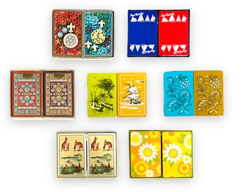 Double Decks of Vintage Playing Cards - Congress, Hallmark, Whitman, Floral, Boats, Kangaroos