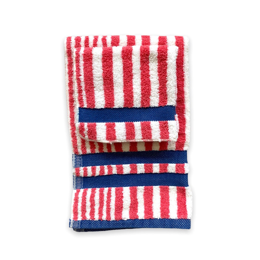 Vintage Lauren by Ralph Lauren Red, White and Blue Striped Towels
