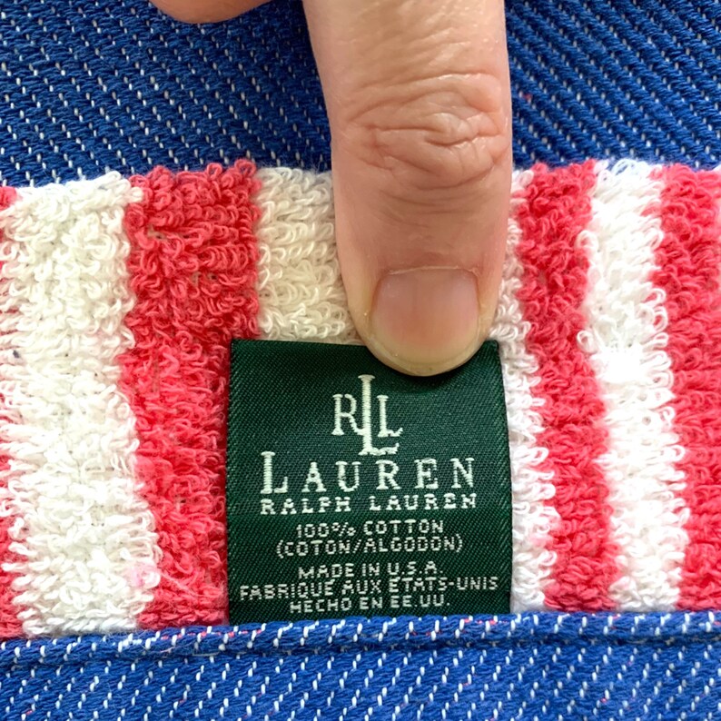 Vintage Lauren by Ralph Lauren Red, White and Blue Striped Towels