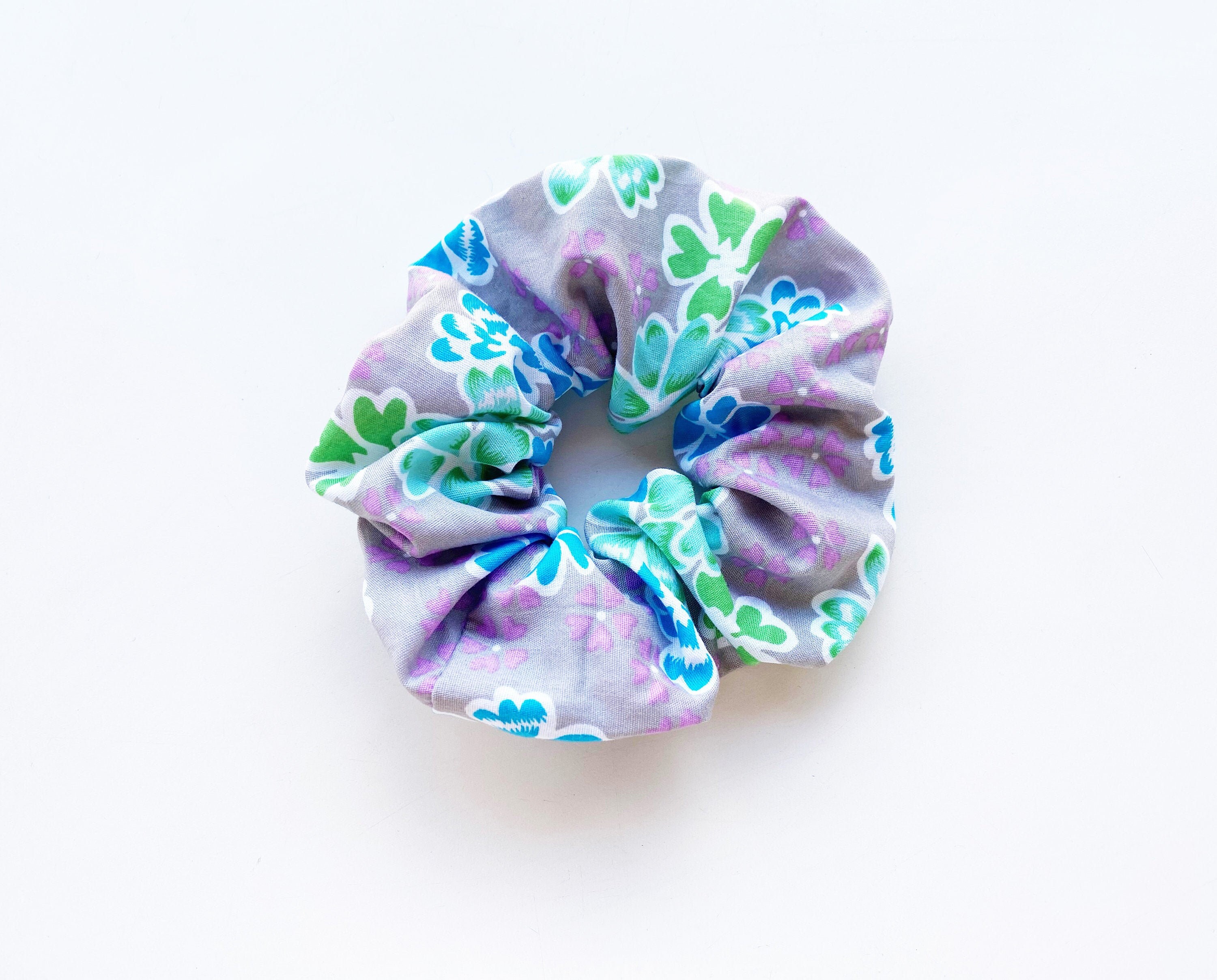 Flowery Scrunchie Chouchou In Petit Pan Fabric Chouchou Etsy
