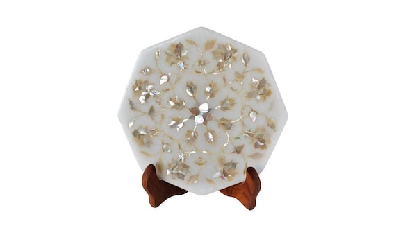 Mother of Pearl Pure Marble Home Décor Tile, White, Octagon 6"