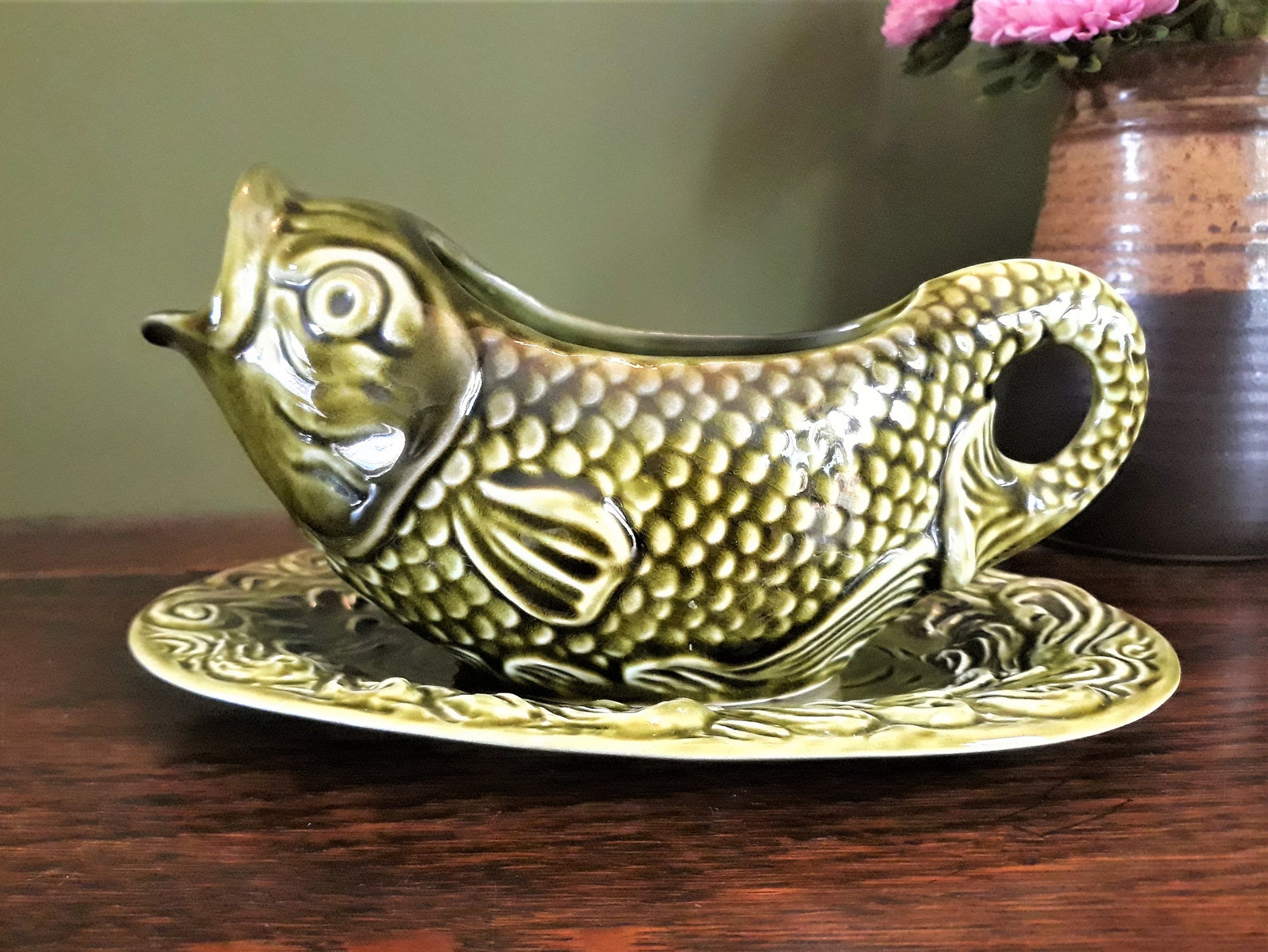 Vintage Sylvac fish gravy boat and dish sauce boat fish jug Etsy