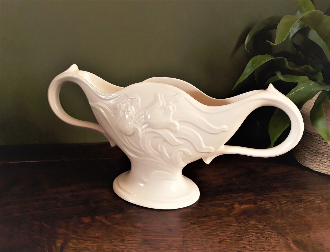 Large Spode Velamour mantle vase vintage art deco vase white Etsy