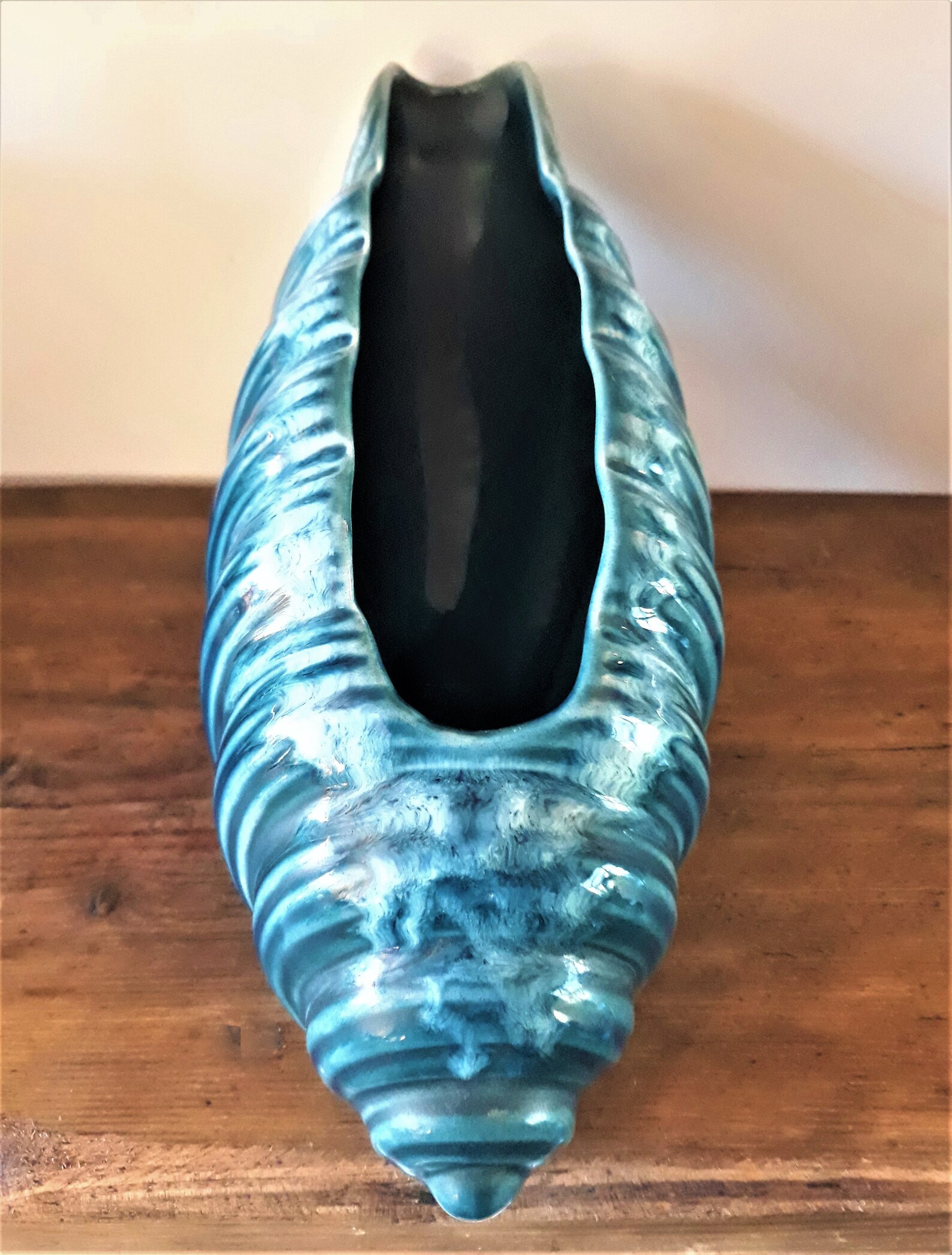 Sylvac shell vase blue art deco vase vintage ceramic shell Etsy